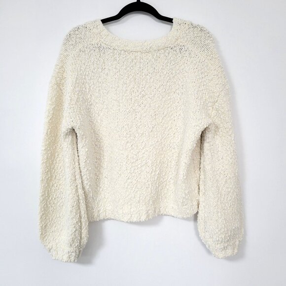 Altar’d State Sydney Cream Popcorn Pullover Oversized Knit V-Neck Size Large - Picture 7 of 10